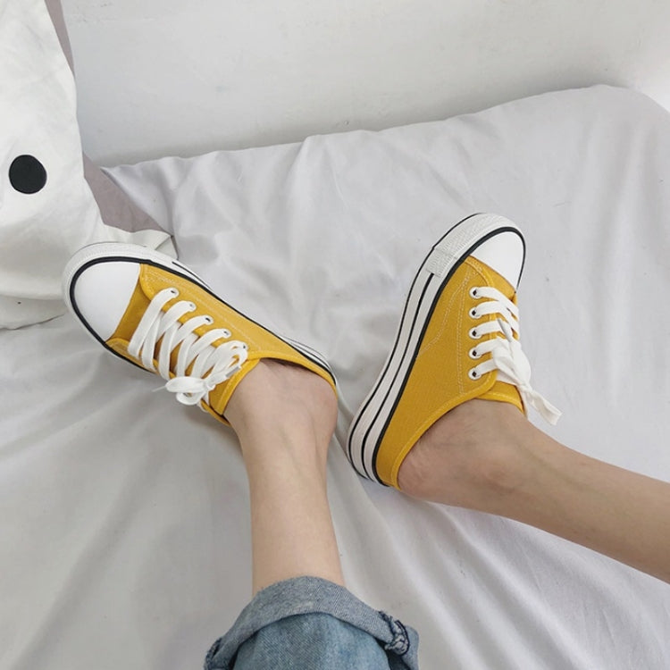 Women Canvas Shoes Inner Heightened Semi-Slipper Lazy Shoes, Size: 40