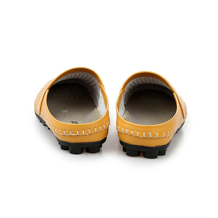 Summer Hollow Men Sandals Breathable Soft Men Casual Slippers Leather Shoes, Size: 39