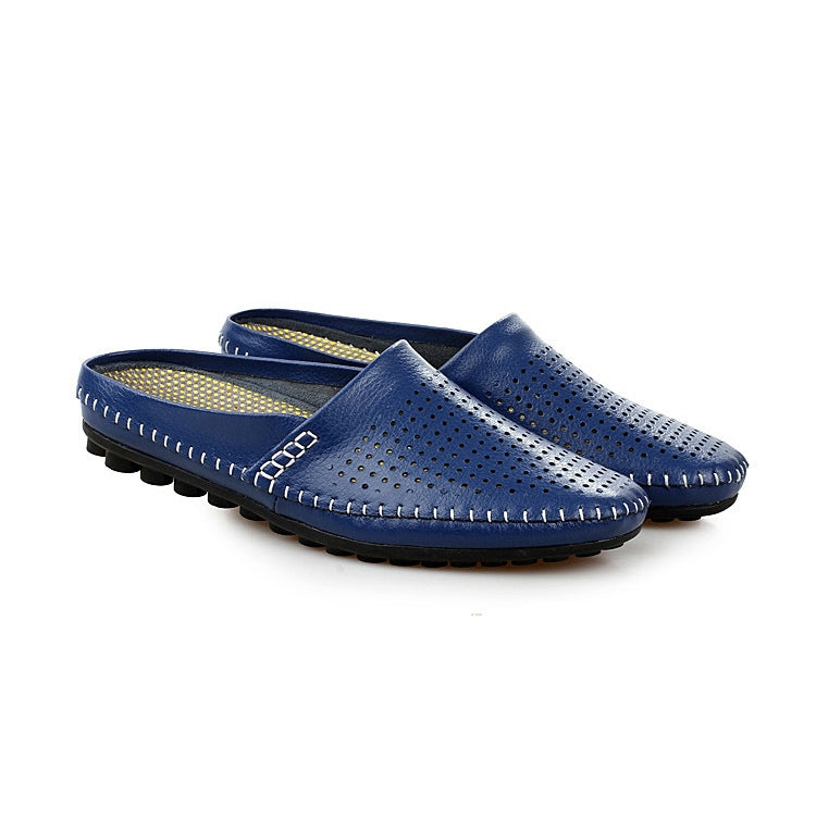 Summer Hollow Men Sandals Breathable Soft Men Casual Slippers Leather Shoes, Size: 42