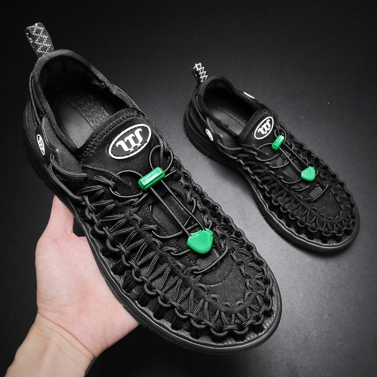 Summer Beach Upstream Men Sandals Couple Soft Bottom Sports Knit Breathable Slippers, Size: 36