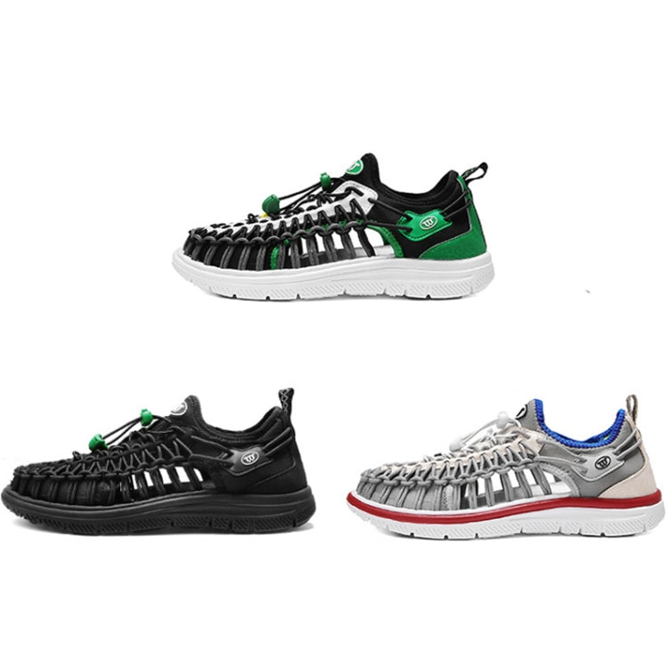 Summer Beach Upstream Men Sandals Couple Soft Bottom Sports Knit Breathable Slippers, Size: 36