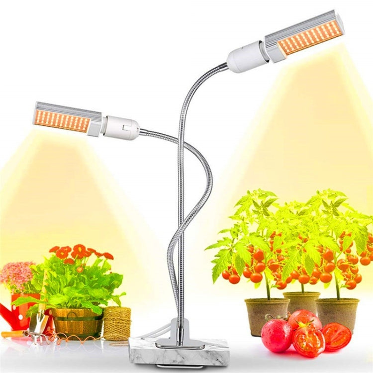 LED Plant Growth Full Spectral Fill Light E27 Clip Plant Lamp Indoor Corn Light, Without Power Adapter, Power: 2 Heads