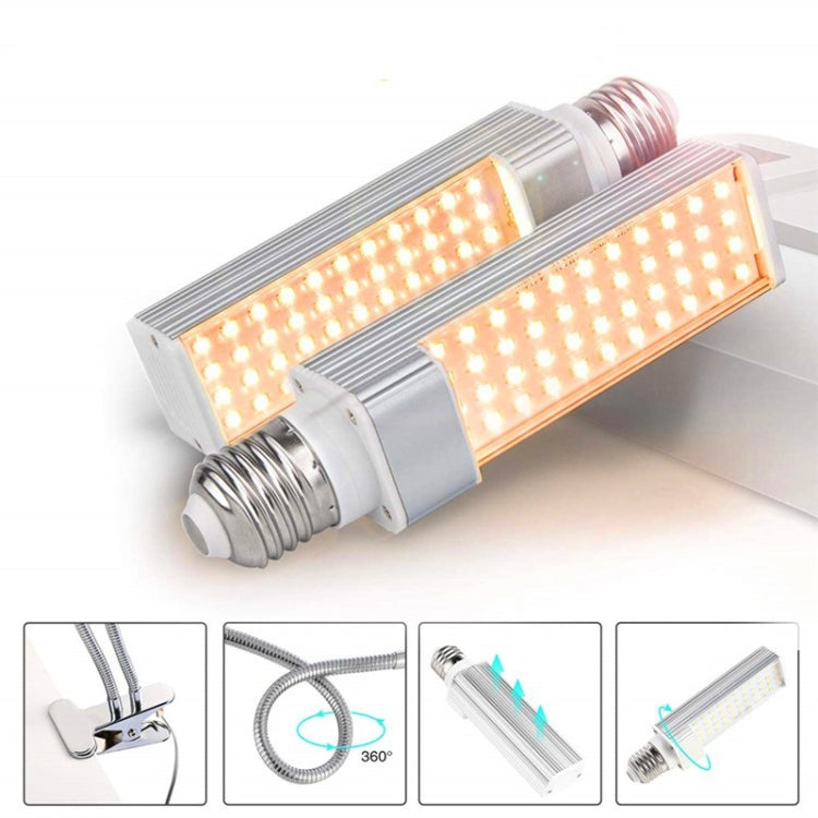 LED Plant Growth Full Spectral Fill Light E27 Clip Plant Lamp Indoor Corn Light, Without Power Adapter, Power: 2 Heads