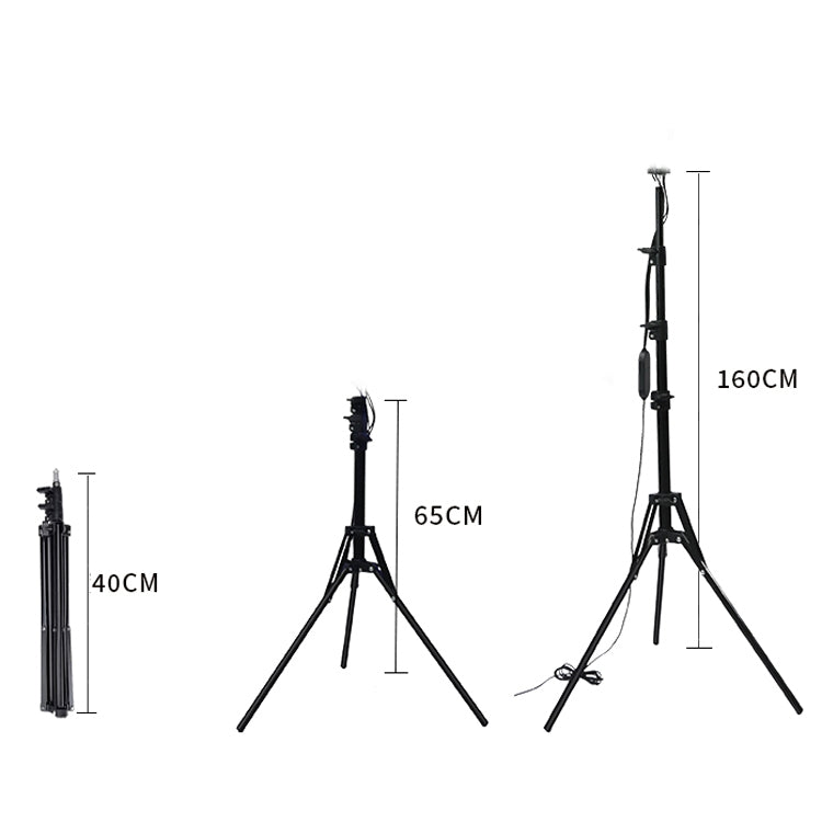 USB 20W 5V LED Plant Growth Supplement Light With RF Remote Control Floor Folding Tripod Without Power Adapter, Style: Round Version