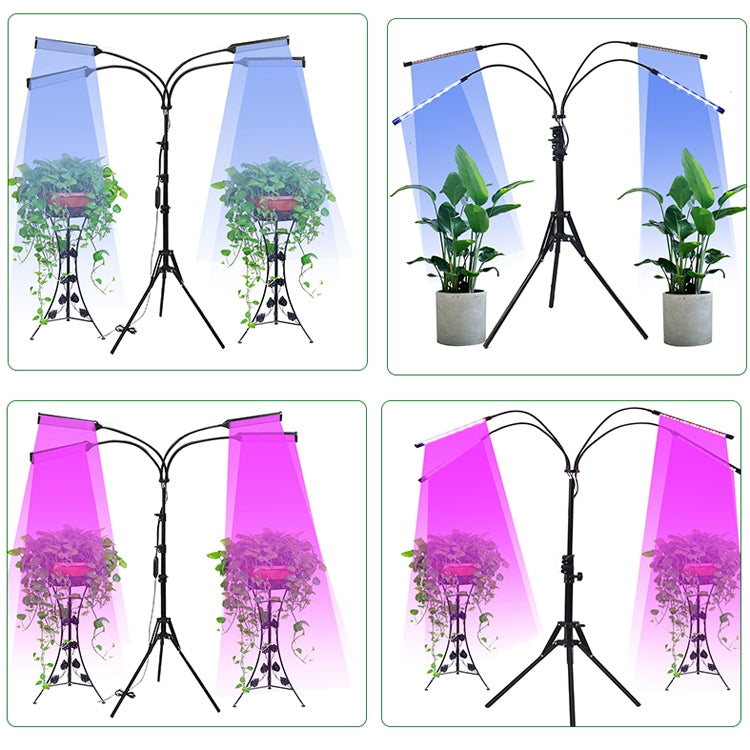 USB 20W 5V LED Plant Growth Supplement Light With RF Remote Control Floor Folding Tripod Without Power Adapter, Style: Round Version