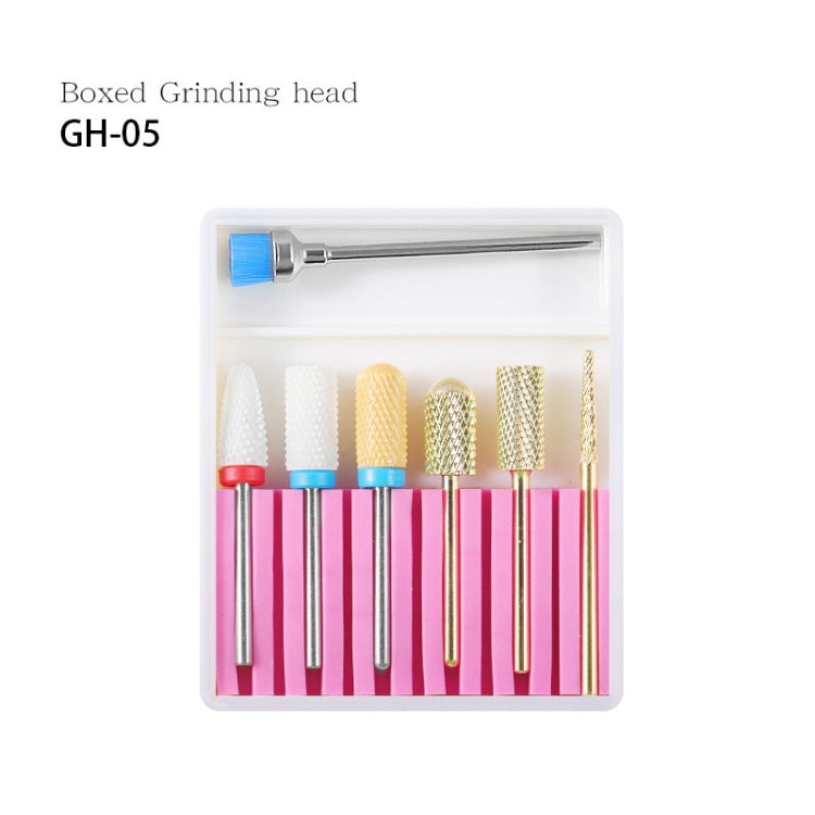 Nail Art Ceramic Tungsten Steel Alloy Grinding Heads Set Grinder Polishing Tool, Color Classification: GH-05
