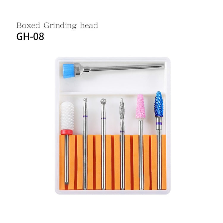 Nail Art Ceramic Tungsten Steel Alloy Grinding Heads Set Grinder Polishing Tool, Color Classification: GH-08