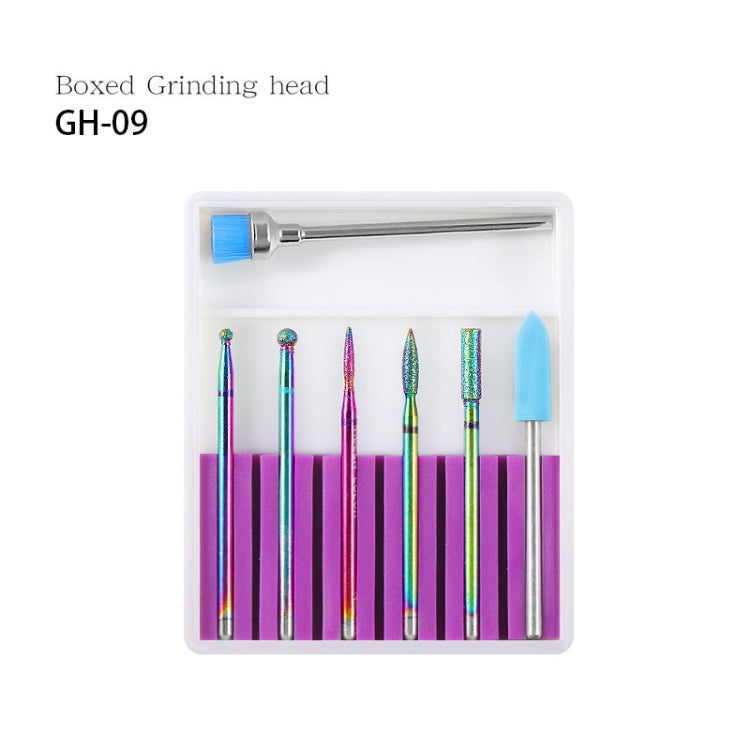 Nail Art Ceramic Tungsten Steel Alloy Grinding Heads Set Grinder Polishing Tool, Color Classification: GH-09