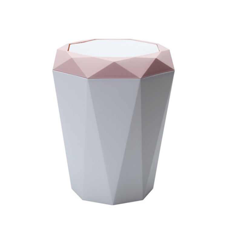 Living Room Desktop Mini Trash Can Diamond Shake Lid Trash Can, Size:M 24.6x21.6cm