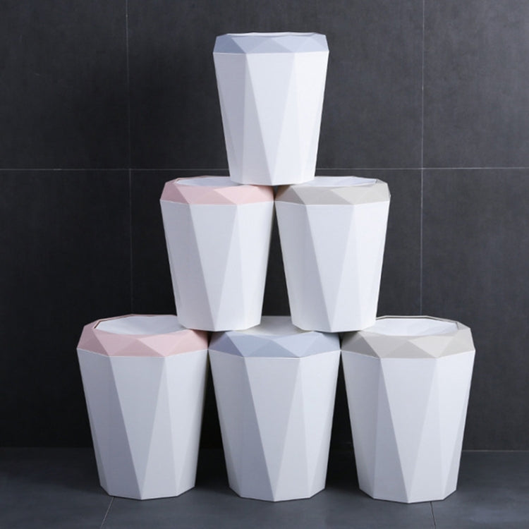 Living Room Desktop Mini Trash Can Diamond Shake Lid Trash Can, Size:M 24.6x21.6cm