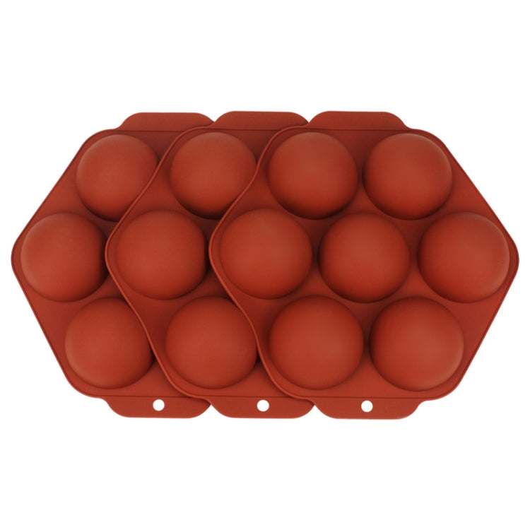 3 PCS Semicircle Silicone Cake Mold Chocolate Bomb Mold(Coffee)