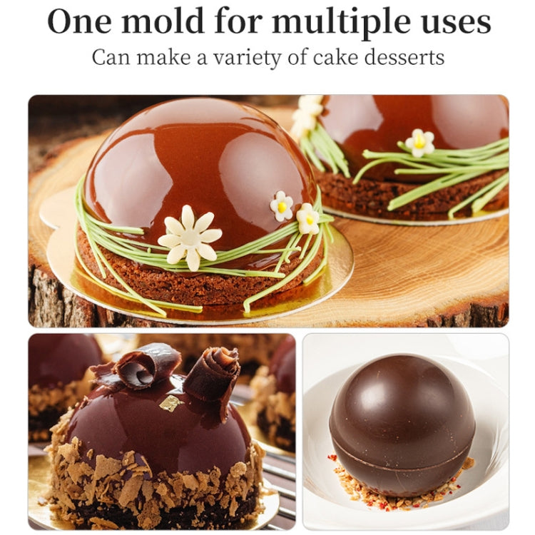 3 PCS Semicircle Silicone Cake Mold Chocolate Bomb Mold(Coffee)