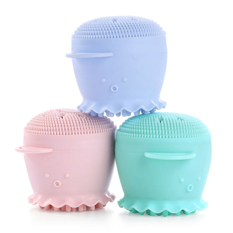 4 PCS Octopus Silicone Facial Cleanser Facial Beauty Massage Brush Pore Cleansing Oil Control Washer(Cold Blue)