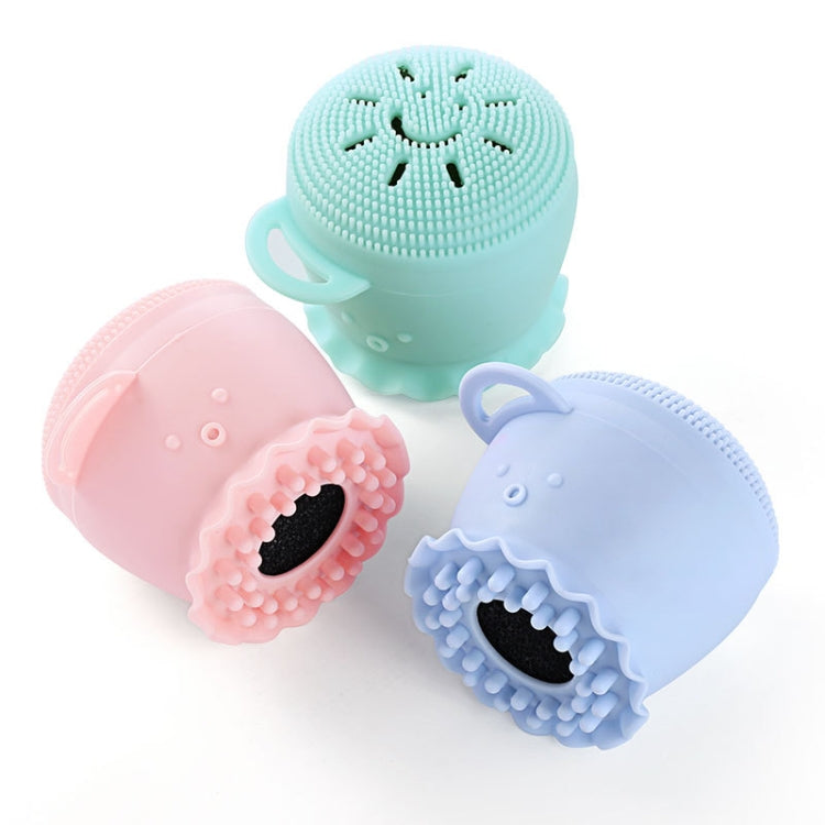 4 PCS Octopus Silicone Facial Cleanser Facial Beauty Massage Brush Pore Cleansing Oil Control Washer(Cold Blue)