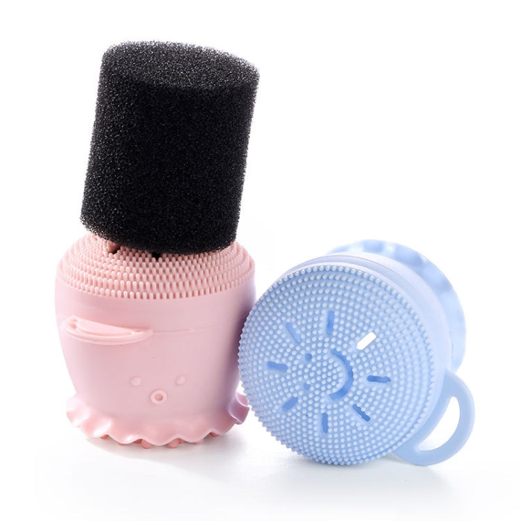 4 PCS Octopus Silicone Facial Cleanser Facial Beauty Massage Brush Pore Cleansing Oil Control Washer(Cold Blue)
