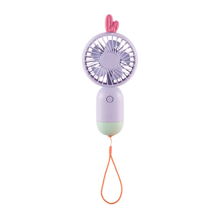 2 PCS Summer Mini Handheld LED Fan USB Student Convenient Dormitory Silent Lighting Fan(Purple)