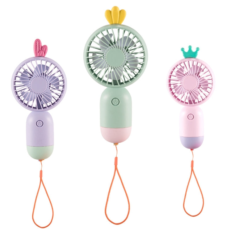 2 PCS Summer Mini Handheld LED Fan USB Student Convenient Dormitory Silent Lighting Fan(Purple)