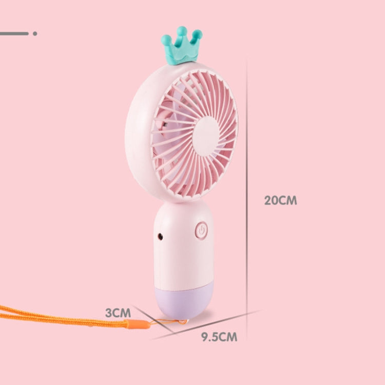 2 PCS Summer Mini Handheld LED Fan USB Student Convenient Dormitory Silent Lighting Fan(Purple)