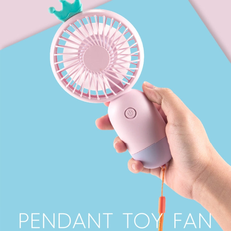 2 PCS Summer Mini Handheld LED Fan USB Student Convenient Dormitory Silent Lighting Fan(Purple)