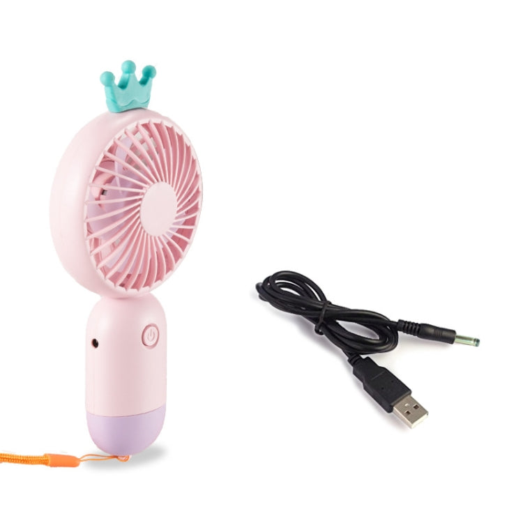 2 PCS Summer Mini Handheld LED Fan USB Student Convenient Dormitory Silent Lighting Fan(Purple)