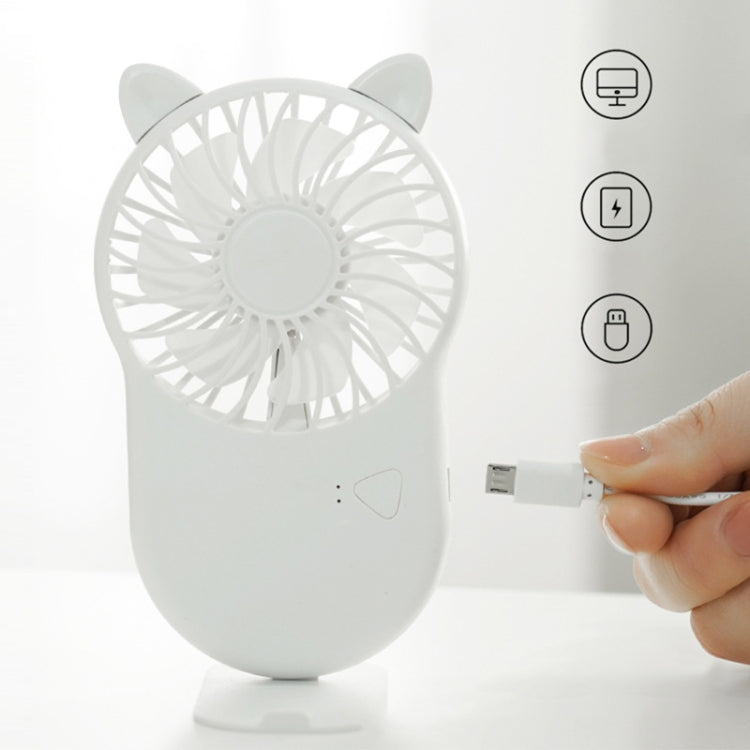 GZ-56 2 PCS Handheld USB Portable Silent Fan Mobile Phone Holder Mini Fan(White)