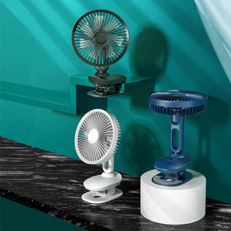 F8 Automatic Shaking Clip Fan Multifunctional USB Mini Office Student Dormitory Night Light Fan(Green)