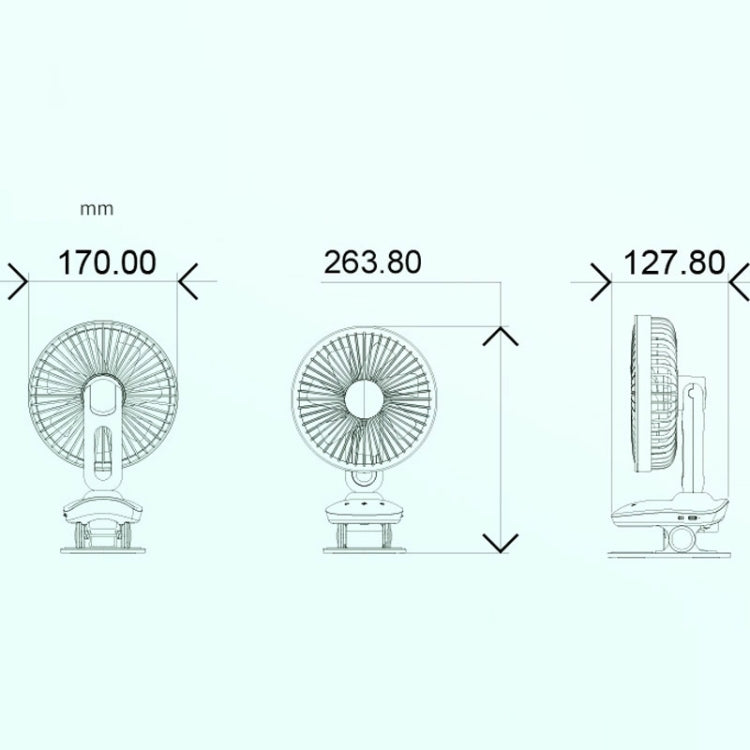 F8 Automatic Shaking Clip Fan Multifunctional USB Mini Office Student Dormitory Night Light Fan(Green)