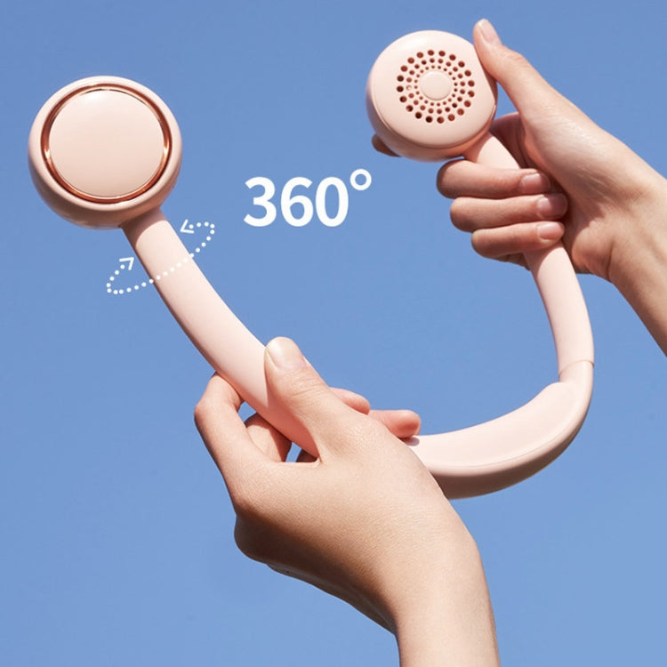 M12 Leafless Hanging Neck Fan Mini Outdoor Sports Portable USB Silent Fan(White)