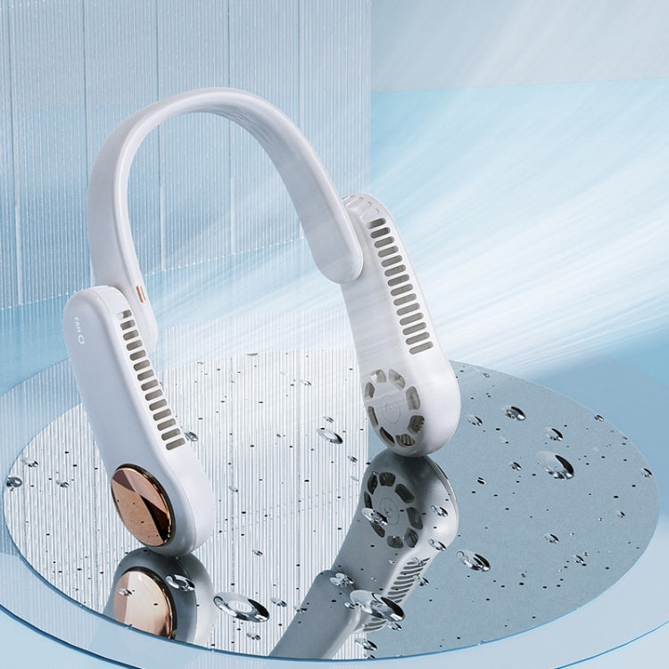 MF017 Hanging Neck Fan Student Wind Power Mini Folding USB Leafless Fan