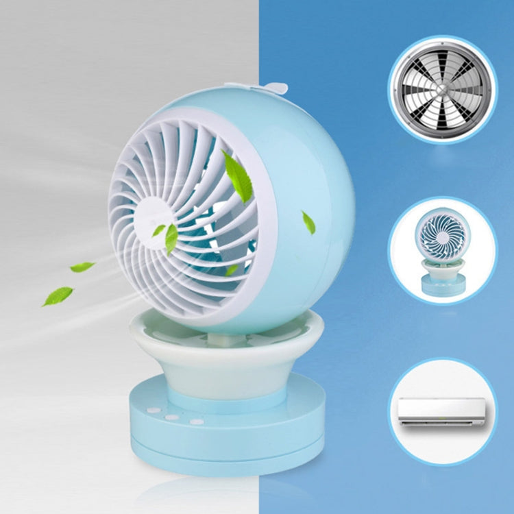 QM-06 USB Portable Mini Fan LED Luminous Spray Humidifying Desktop Office Fan(Green)
