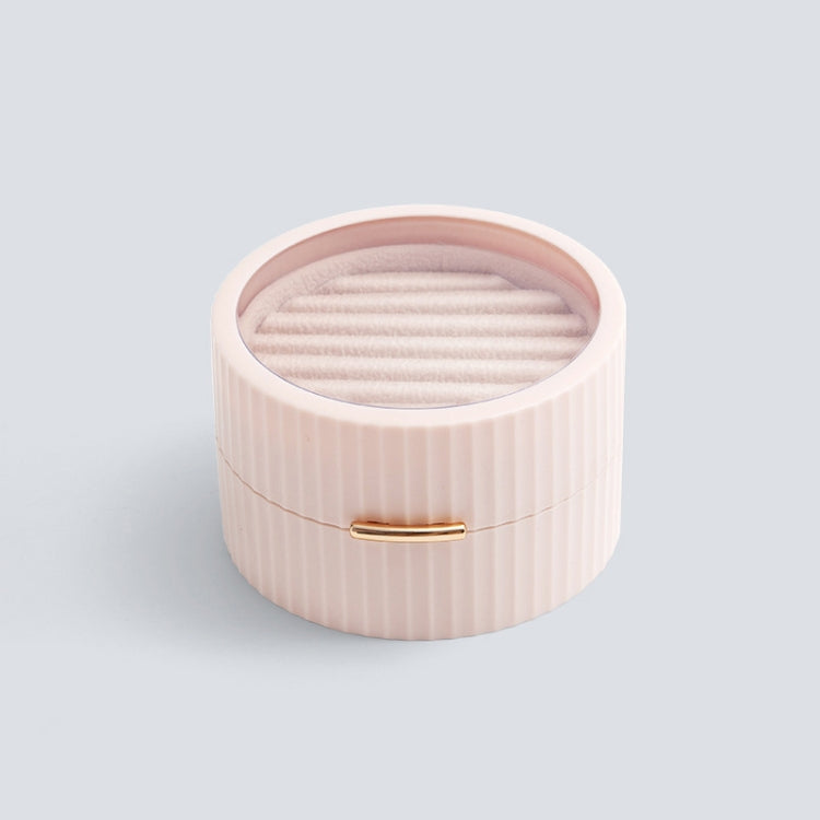 Portable Round Double Layers Ring Earrings Jewelry Storage Box