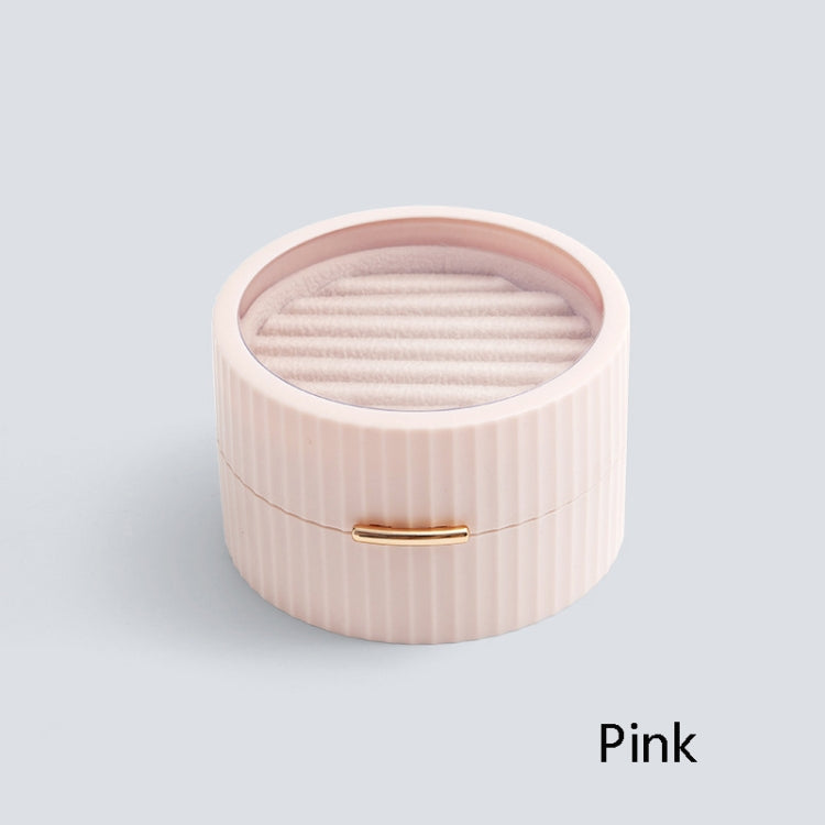 Portable Round Double Layers Ring Earrings Jewelry Storage Box
