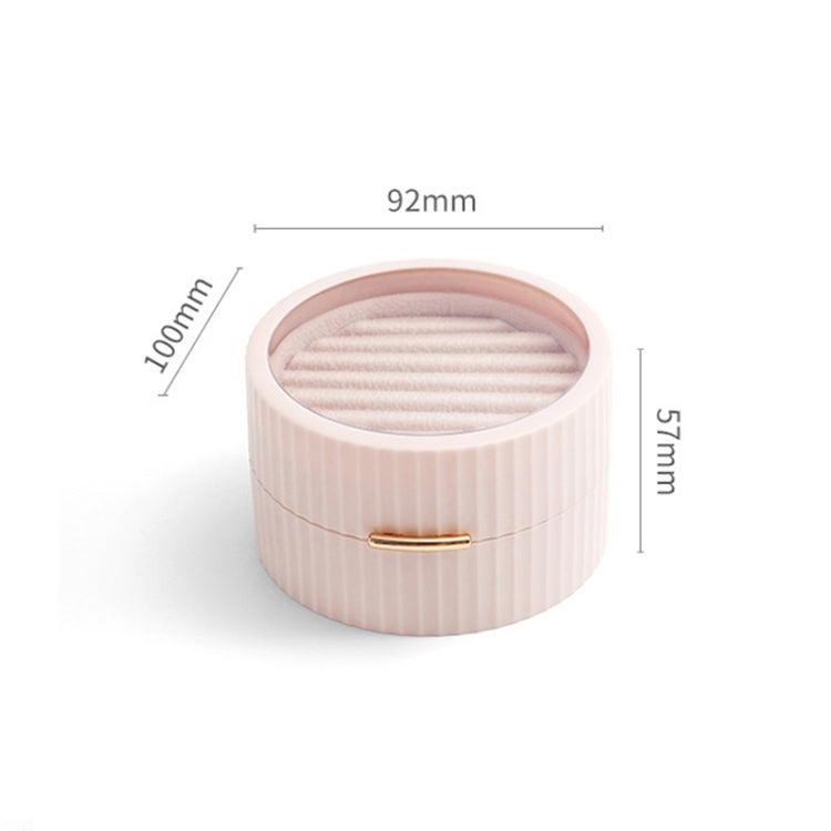 Portable Round Double Layers Ring Earrings Jewelry Storage Box