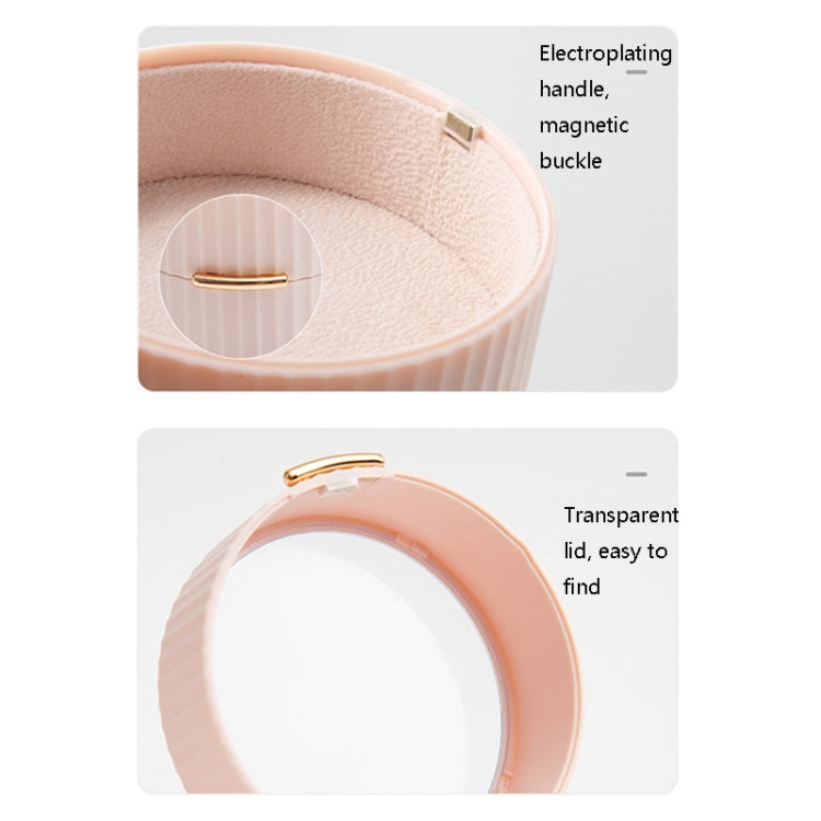 Portable Round Double Layers Ring Earrings Jewelry Storage Box
