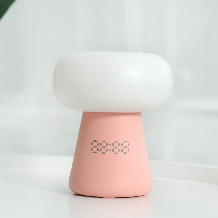 XYD-055 Cloud Mushroom USB Clock Night Light Sleep Timer Remote Control Bedside Lamp, Light color: Remote Control Type Pink