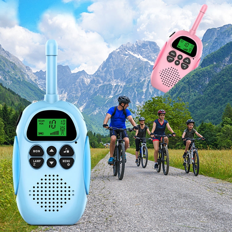 DJ100  Children Walkie-Talkie Wireless 3KM Call Outdoor Parent-Child Interactive Toy(1 Pink +1 Blue)