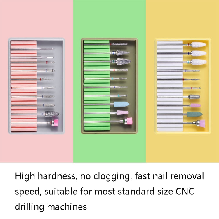 Nail Alloy Tungsten Steel Ceramic Grinding Machine Accessories Nail Grinding Heads Set Polishing Tool, Color Classification: BH-06