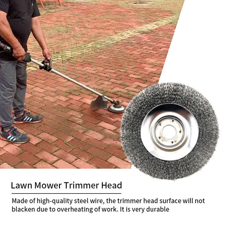 8 Inch  Lawn Mower Fine Wire Iron Block Rust Removal Wheel Floor Dust Removal Steel Wire
