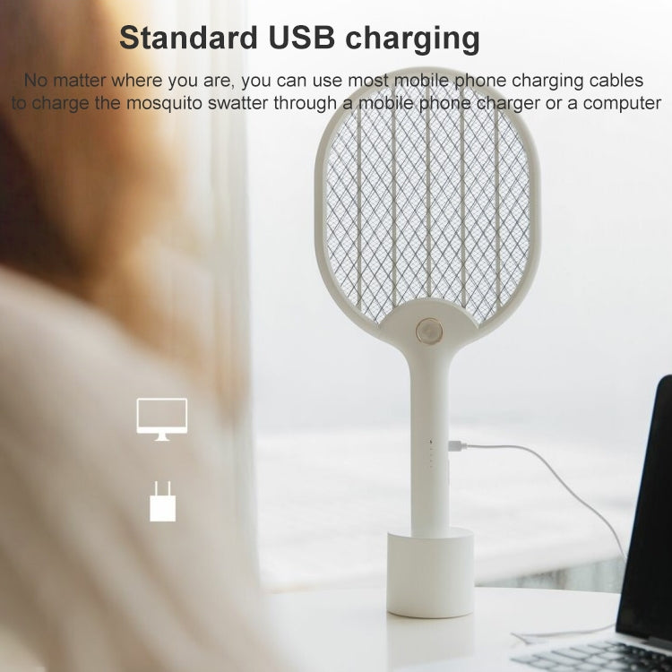 LED Mosquito Swatter USB Mosquito Killer, Colour: White (With Base)