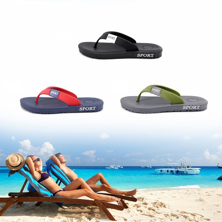 Men Antiskid Slippers Casual Beach Shoes Flip Flops, Size: 42