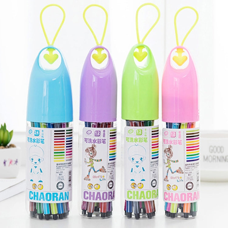2 Set Lucky Bottle Non-toxic Scrubbing Children Graffiti Drawing Marker Watercolor Pen Color Mix, Style:24 Colors