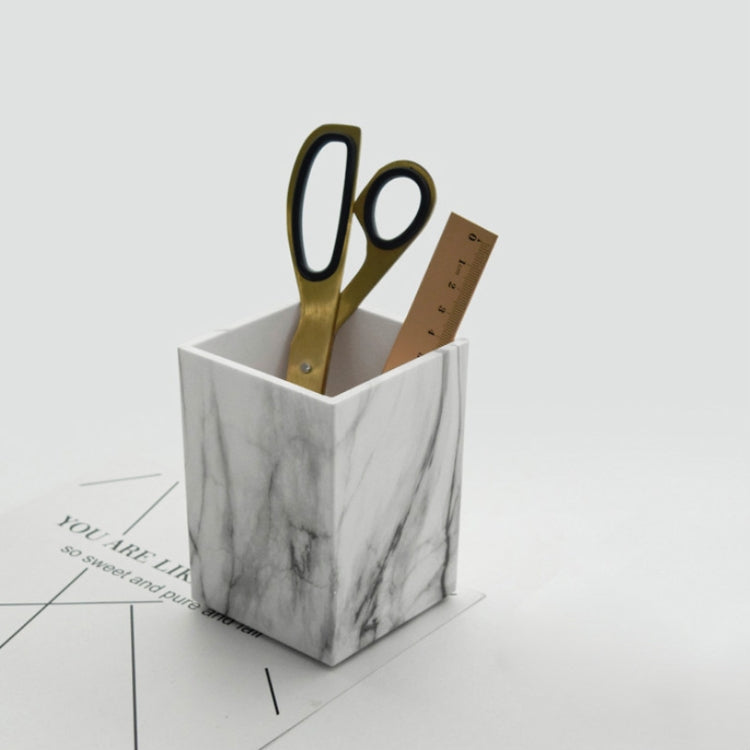 Marble Texture Pen Holder Desktop Stationery Storage Box