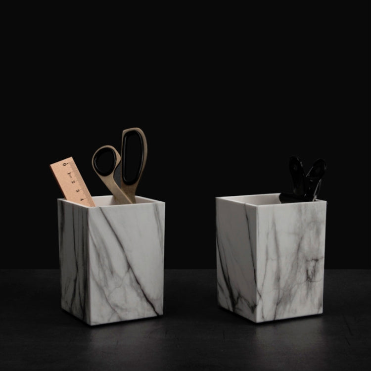 Marble Texture Pen Holder Desktop Stationery Storage Box