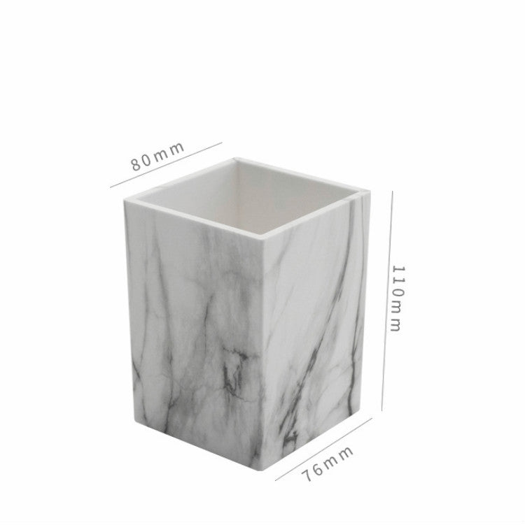 Marble Texture Pen Holder Desktop Stationery Storage Box