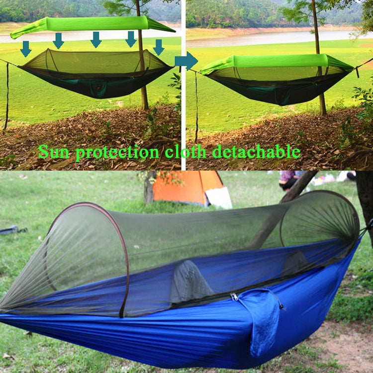 Parachute Cloth Anti-Mosquito Sunshade With Mosquito Net Hammock Outdoor Single Double Swing Off The Ground Aerial Tent 250x120cm (Blue / Light Blue)