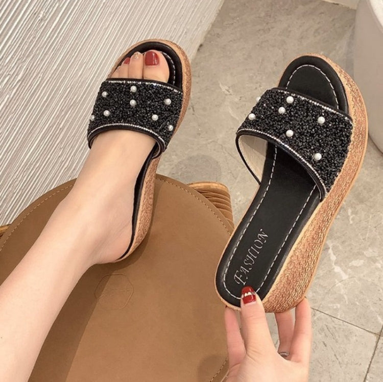 Ladies Wedge Sandals Summer Platform Shoes, Size: 37