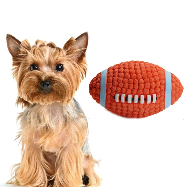 Dog Toy Latex Dog Bite Sound Ball Pet Toys, Specification: Large  Rugby