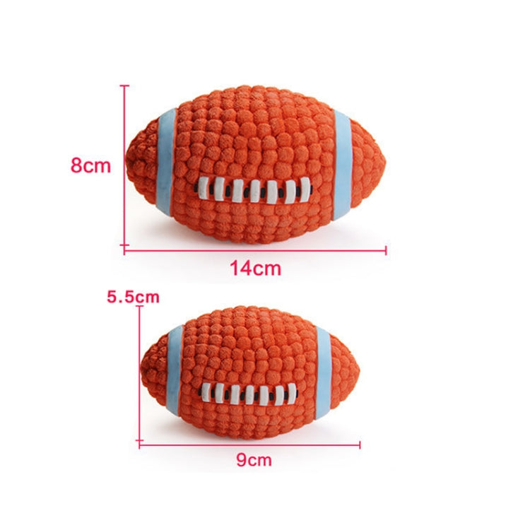 Dog Toy Latex Dog Bite Sound Ball Pet Toys, Specification: Large  Rugby