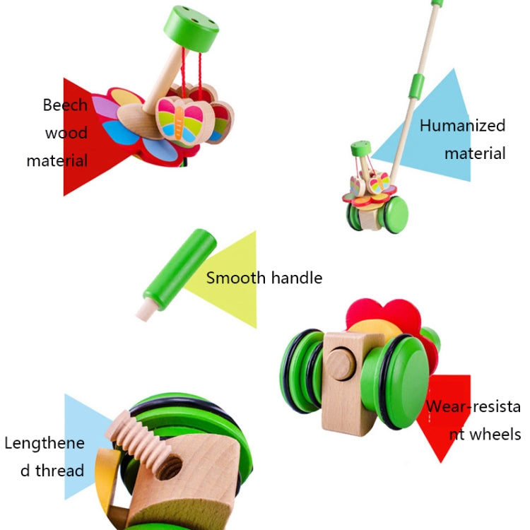 ZC310 Children Trolley Wooden Educational Walker Toy(Green)