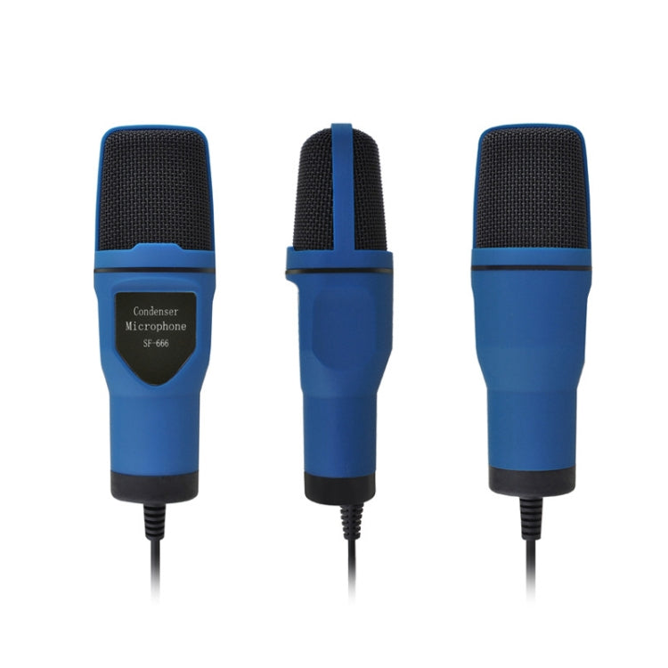 SF-666 Computer Voice Microphone With Adapter Cable Anchor Mobile Phone Video Wired Microphone With Bracketcket, Colour: Golden